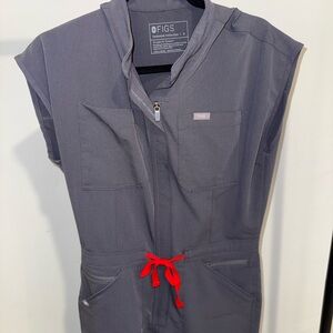 Figs Women’s Charcoal Rafaela Cargo Scrub Jumpsuit